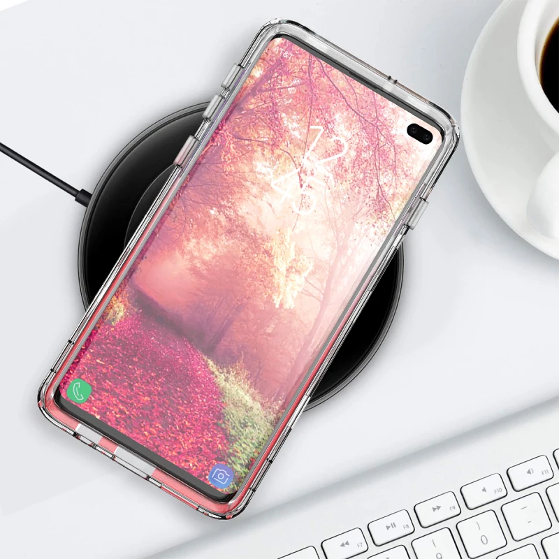 Градиентный чехол для samsung Galaxy S10 plus прозрачный жесткий чехол-бампер из