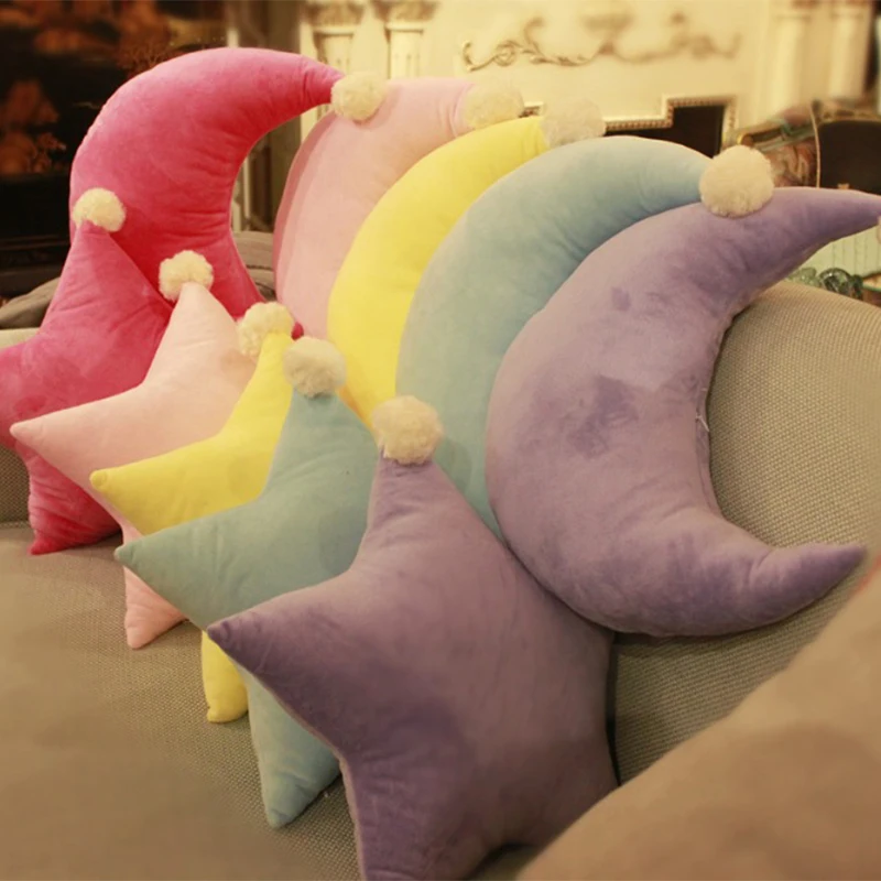 Однотонная плюшевая подушка серии Sky набивная луна звезда плюшевые игрушки