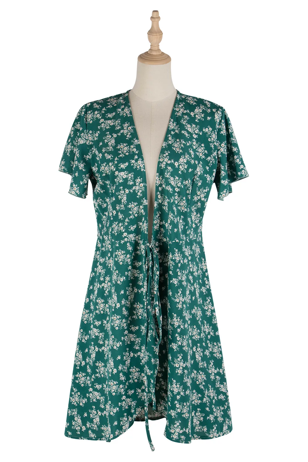 

ZQLZ Women Dress Summer Sexy V Neck Floral Print Boho Beach plus size Dress Ruffle Short Sleeve A Line Mini Dress Sundress Robe