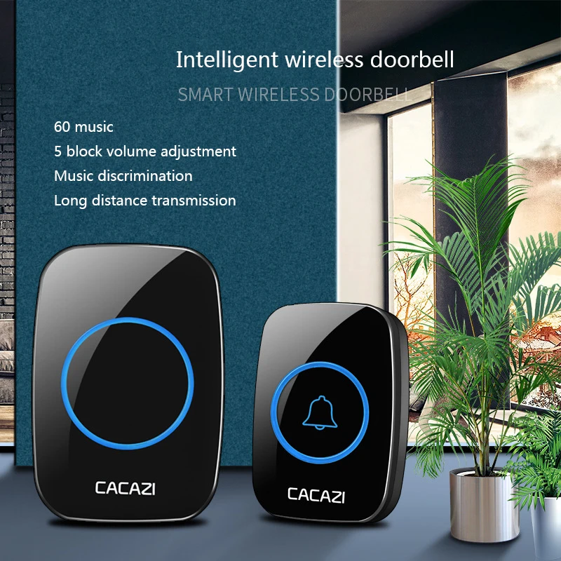 Беспроводной водонепроницаемый дверной звонок диапазон 300 м вилка для США ЕС