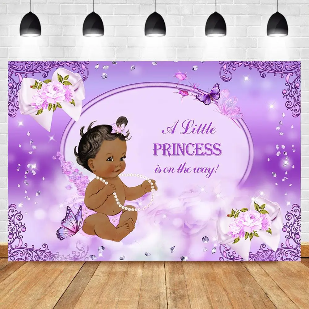 

Фиолетовый фон nitreePurple Butterfly Baby Shower, лавандовый цветок, позолоченные бриллианты, Фотофон, этнический маленький Фотофон