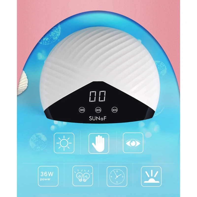 36W LED Nail Lamp for Manicure 12 Pcs Leds All Gel Varnish Dryer LCD Display Auto Sensing Art Salon Tools | Красота и здоровье