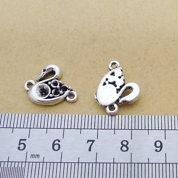 

Jewelry Making Supplies 10 Pieces 17*14mm Antique Silver Color Goose Connector
