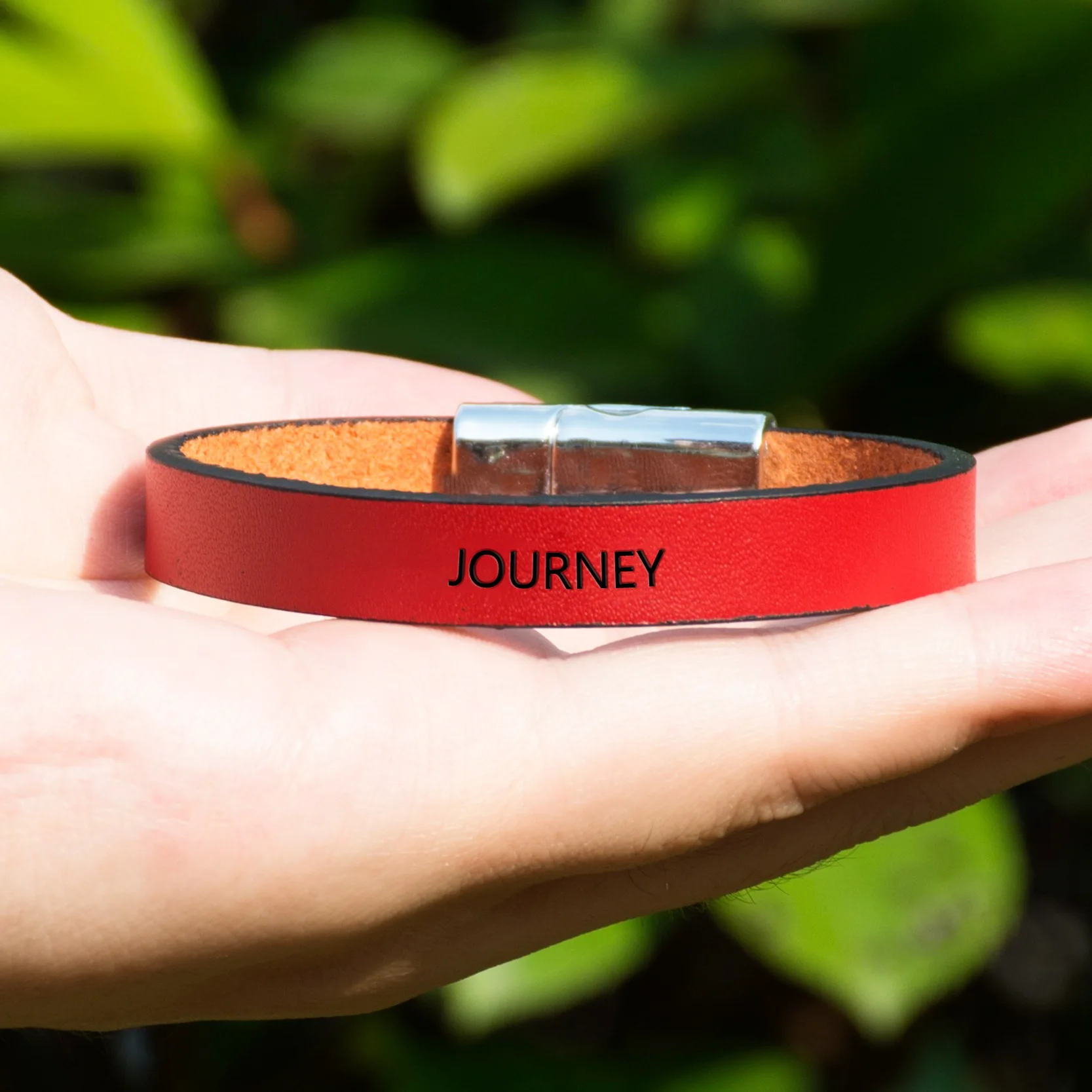 Кожаный браслет JOURNEY BE YOURSELF Браслет манжета для женщин и мужчин с магнитной
