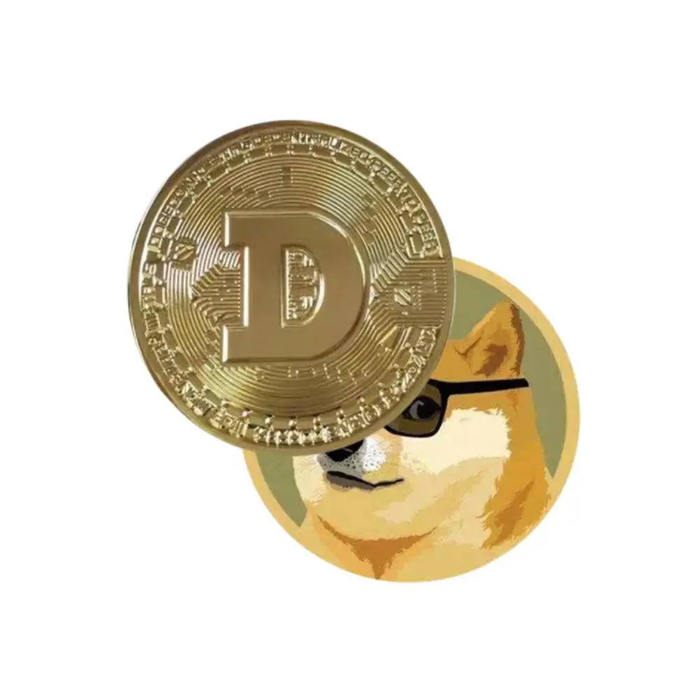 

1pcs home decoration accessories Souvenir Gold Dogecoin Dog Coin Collectible Art Collection Commemorative Coin Home Decoration