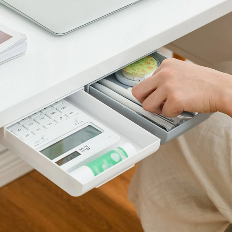 

2 Pieces of Creative Drawer Storage Box Desk Desk Pen Box Does Not Take Up Space Student Stationery Storage Box