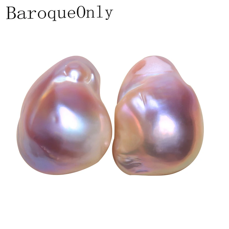 Жемчуг барокко естественного пресноводного цвета в комплекте с жемчугом ручной