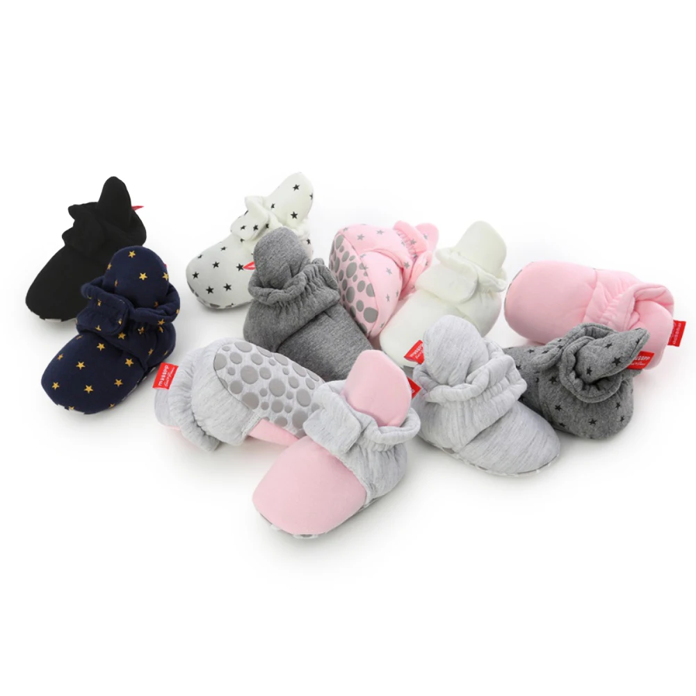 Infant 0-18M Fluffy Snow Boots Winter Baby Boys Girls Shoes Soft Sole Star Print Fleece First Walker Plush Prewalker |