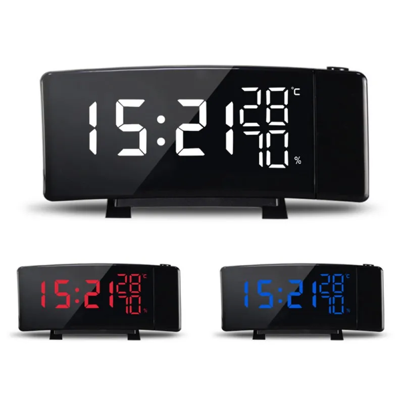 

s.Digital & Analog-Digital Clocks USB Digital Alarm Clock Electronic Projection With Thermometer Clock New