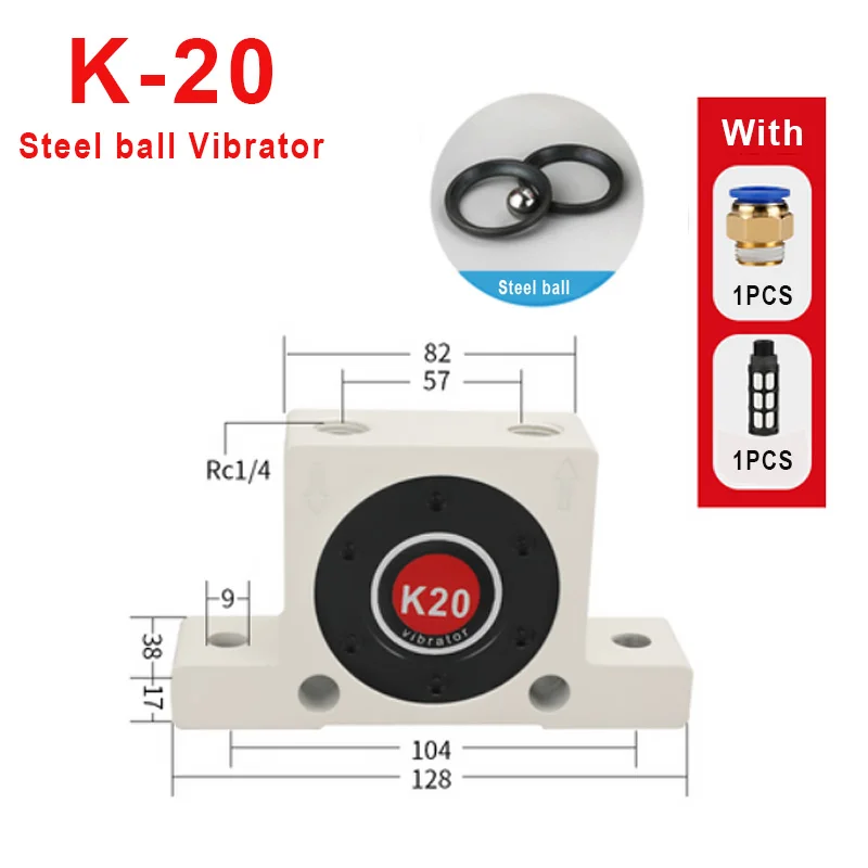 Пневматический вибратор серии GT Gear, стальной шаровой вибратор типа K, турбинные осцилляторы, промышленный молоток, отбеливающие детали GT8/10/16/20/25/