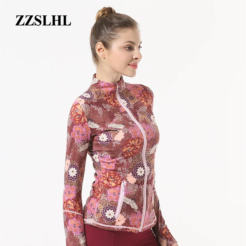 Женский осенне зимний спортивный свитшот на молнии куртки для бега фитнеса