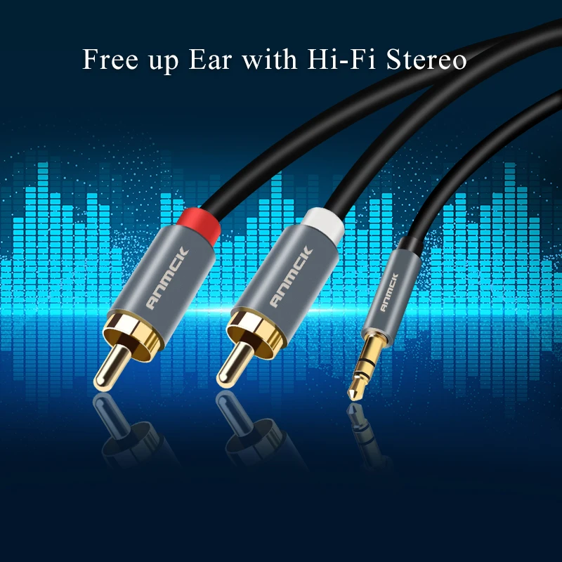 Аудиокабель Anmck HIFI с разъемом Aux 3 5 мм на 2 RCA м 8 10 для ТВ приставки динамика провода