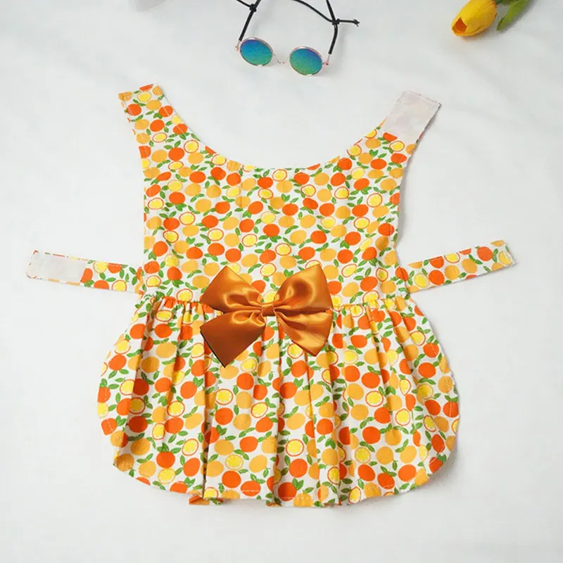 Платье с принтом фруктов для собак летняя одежда маленьких платье принцессы