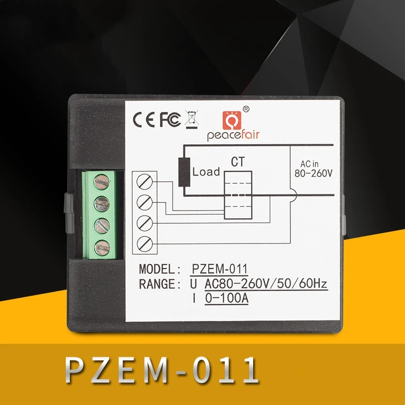 PZEM-011/PZEM-001 AC однофазный цифровой энергосберегающий измеритель мощности ваттметр