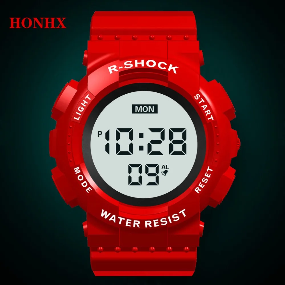 HONHX Relogio Digital Masculino, простые спортивные часы с циферблатом, Мужские Цифровые, светодиодный, водонепроницаемые часы, дата, электронные часы A15
