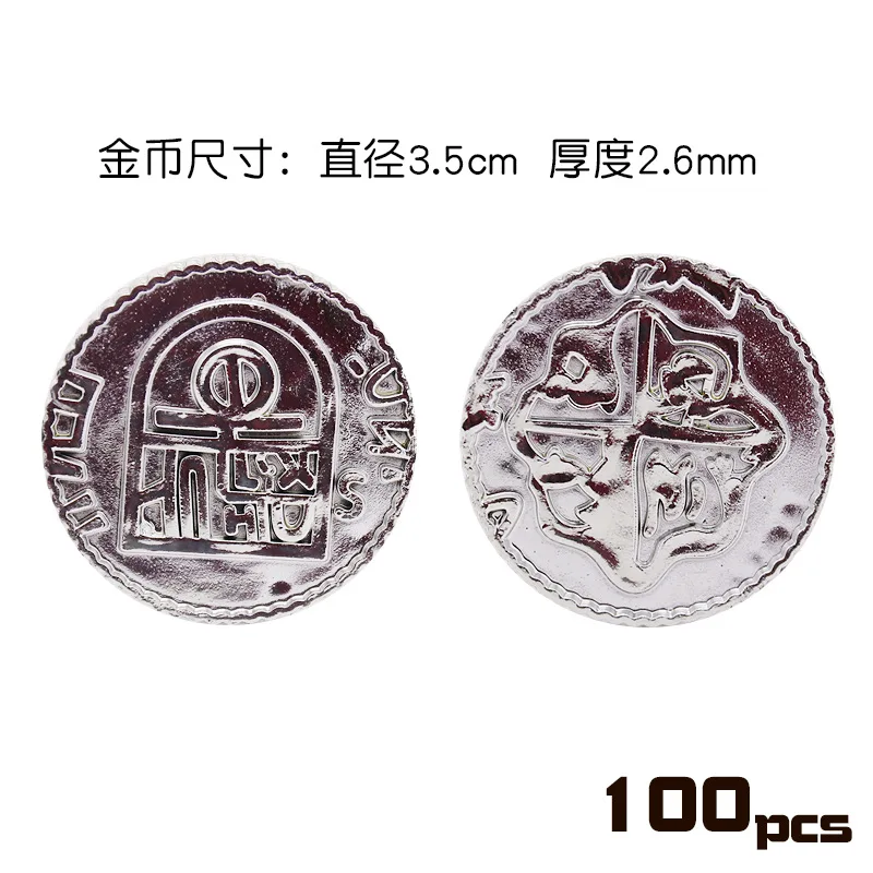 100 шт./компл. Испания Золотая монета пластиковые пиратский игральная фишка