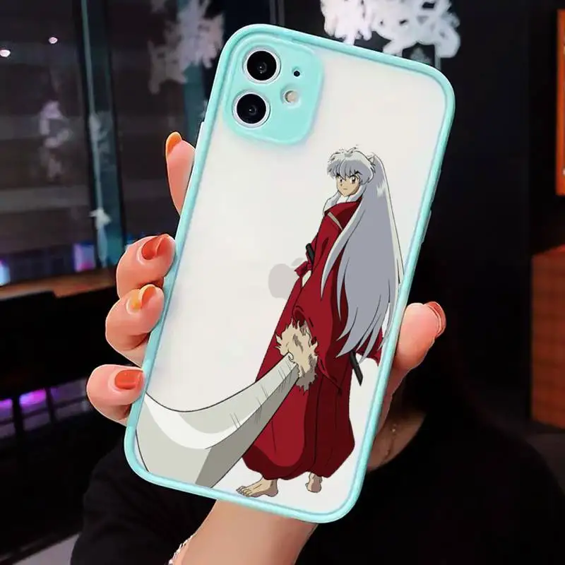 

Inuyasha anime love cute cartoon Phone Case Matte Transparent for iPhone 7 8 11 12 s mini pro X XS XR MAX Plus cover funda