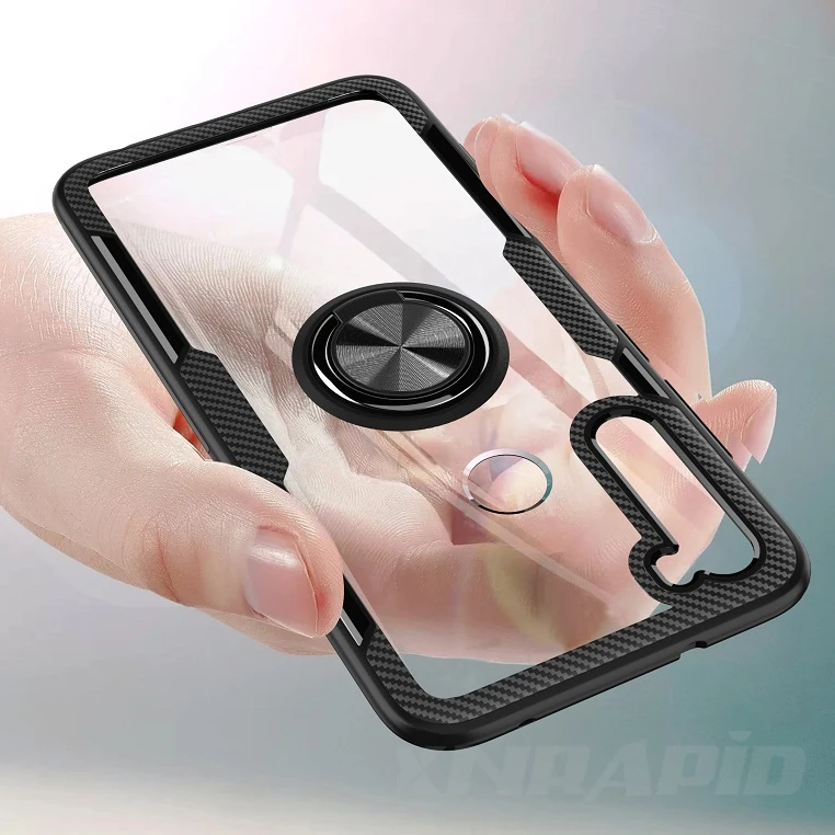 For Xiaomi Redmi Note 8T Case With Ring Stand Magnet Transparent Protective Cover case 8 Pro |