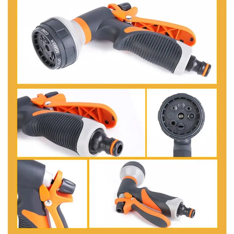 High Pressure Garden Hose Nozzle with 8 Adjustable Spray Watering Washing Car | Дом и сад