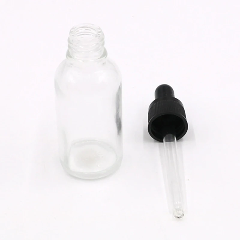 

2pcs 30ml Clear Glass Liquid Dropper Eye Pipette Refillable Bottles Jars Vials Essential Oil Glass For Massage Beauty Shop