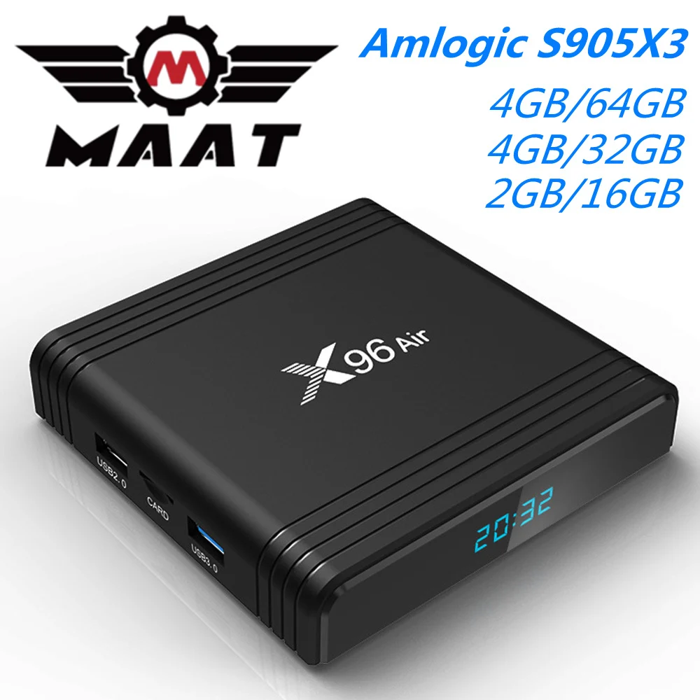 ТВ приставка MAAT X96 Air Amlogic S905X3 4 Гб Ram 32 64 Smart TV Quad Core 4K 8K 5 ГГц Wifi USB3.0 телеприставка Android
