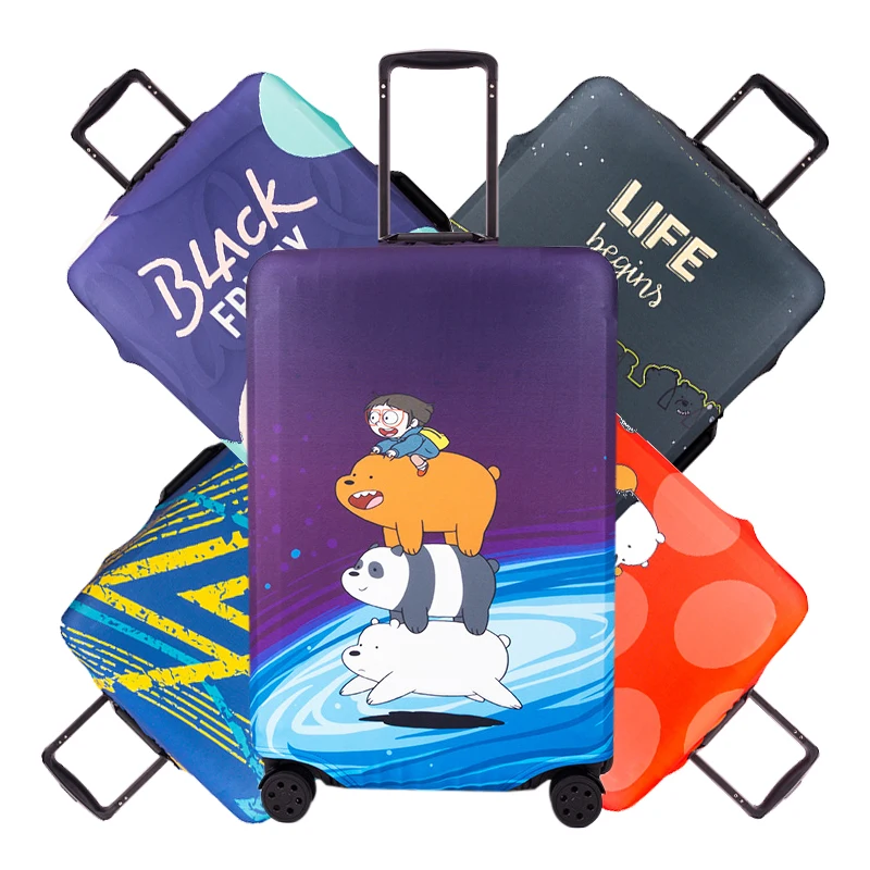 Корейский мультяшный Дорожный чемодан чехол для детской леди из эластичной