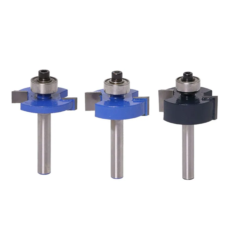 

3pcs Router Bit With 6 Bearings Carpentry Cutter For Woodworking Tools