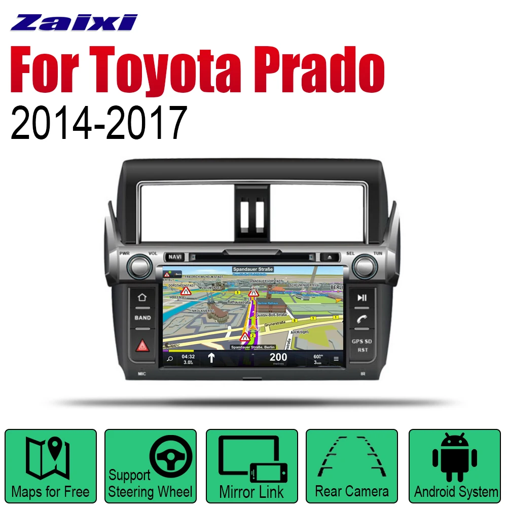 ZaiXi Авто DVD плеер GPS навигация для Toyota Land Cruiser Prado 2014 ~ 2017 автомобильный Android