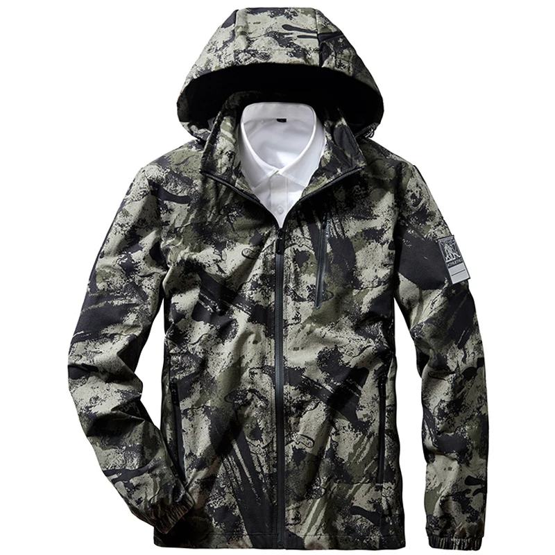 

Big size 7XL 8XL Military Tactical Camouflage Jacket Men Army Windproof Softshell Jacket Man Hoodie Coat Rain Outerwear Clothing