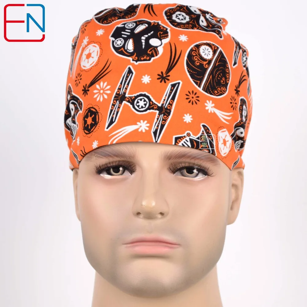 Hennar новинка Scrub Cap s с Sweatband 100% хлопок шапочки для медсестры Кепка принтом унисекс