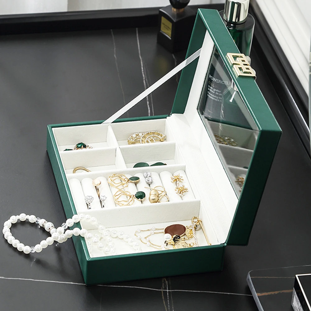 

Jewelry storage box necklace jewelry storage box earrings ring gift display stand jewelry box multi-compartment women's gifts