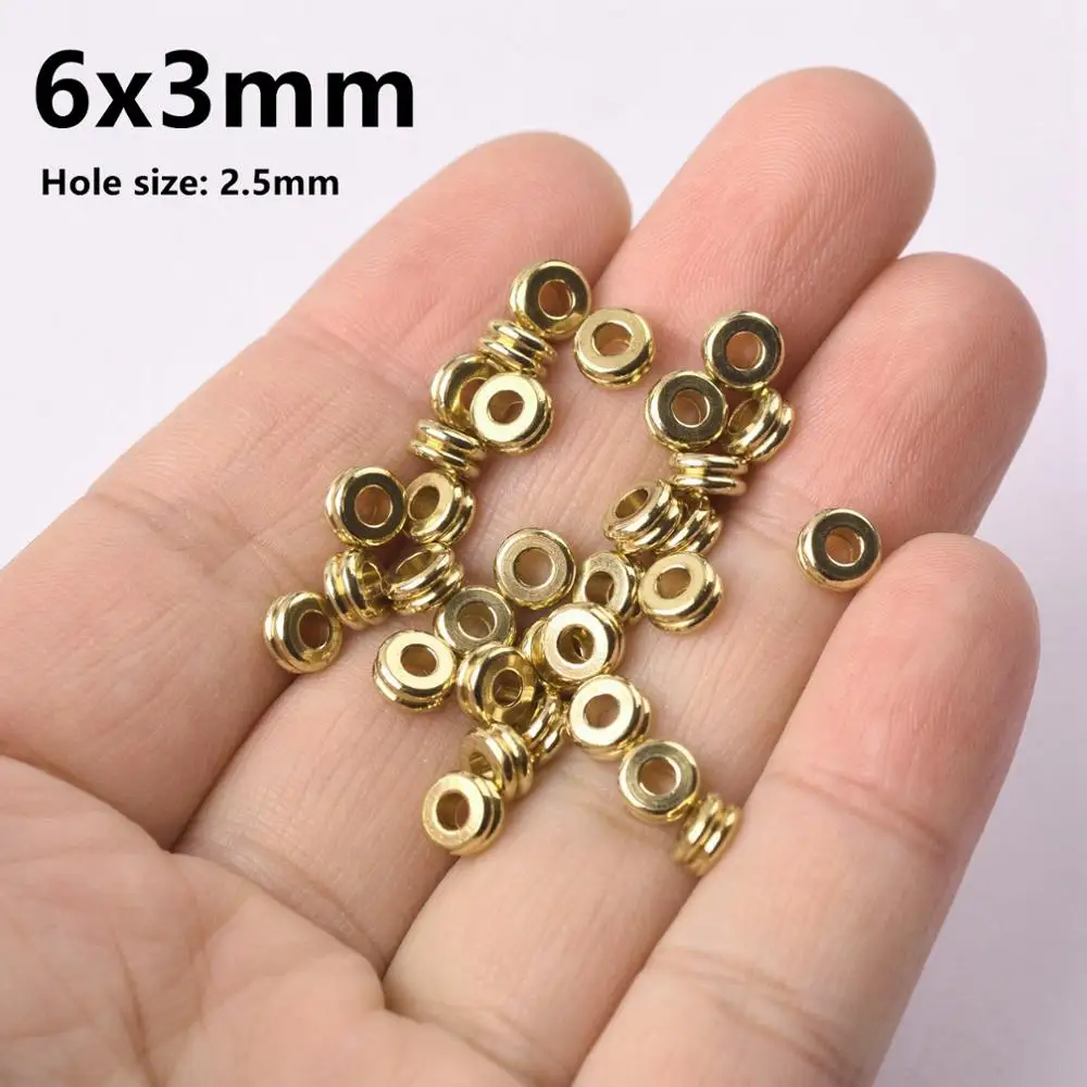 Прочные латунные металлические светло-золотистые бусины-разделители 3 мм 4 5 6 7 |