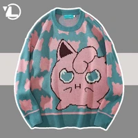 cartoon pokemon anime sweater men women hip hop winter harajuku vintage video ugly sweater oversized jumper knitted pullover