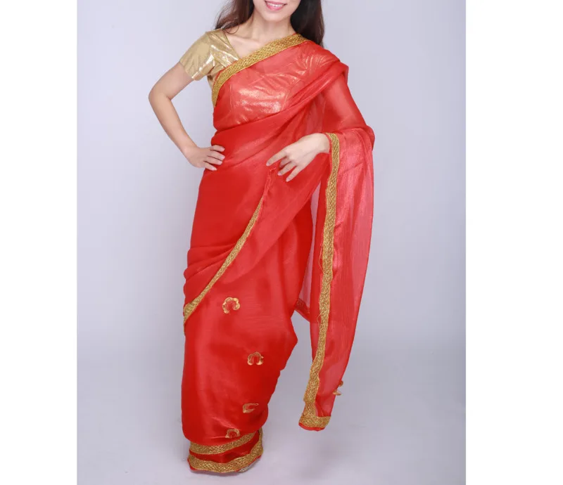 Индийское пакистанское платье свадебное женская одежда красного цвета в сари