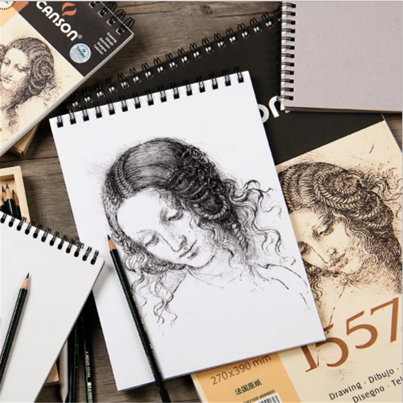 

CANSON Professional 155g/m2 Artist Drawing Sketch Book 8K/16K/32K 1557 Sketch Paper Notebook School Painting Sketch Art Supplies