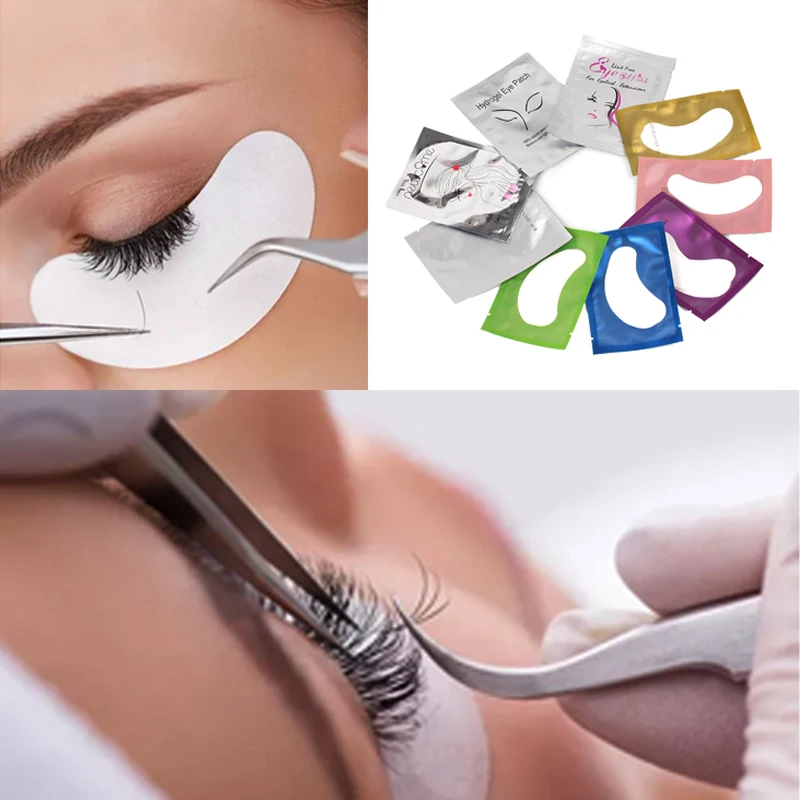 50 пар без ворса накладки для глаз под гидрогелевые подушечки ресниц расширение