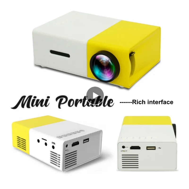 Недорогой светодиодный портативный мини-проектор YG300 сменный телевизор домашний