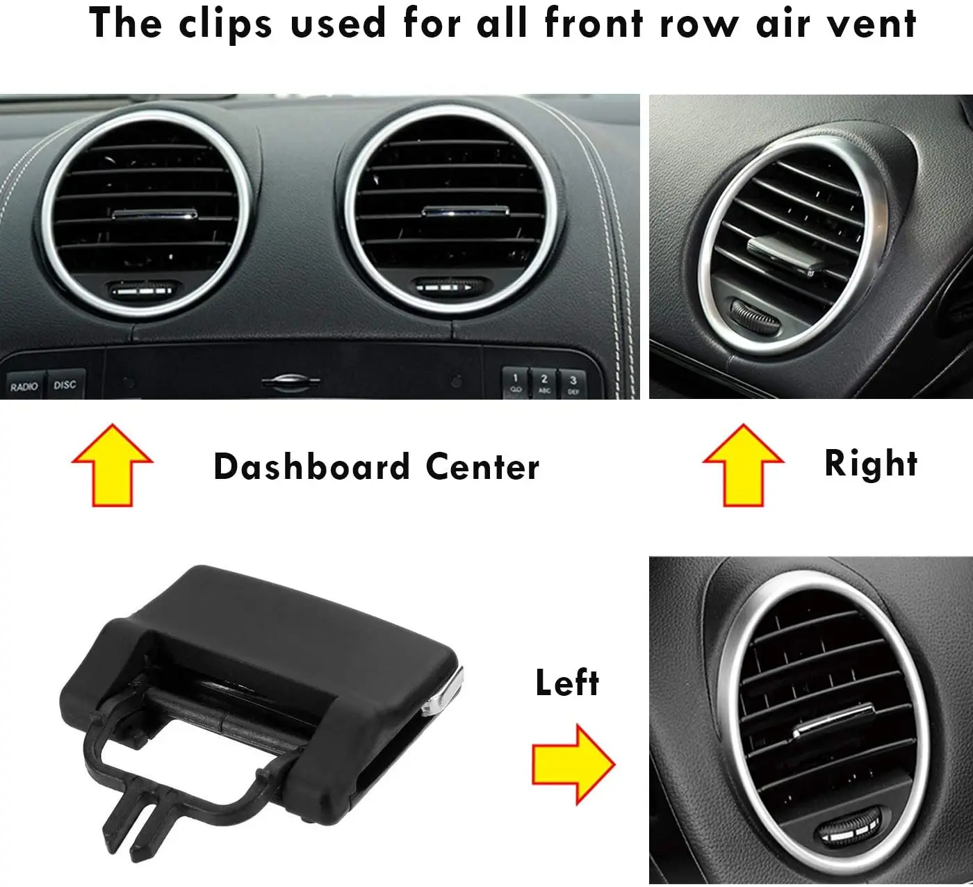 Передние центральные левые правые зажимы для вентиляционных отверстий Mercedes Benz