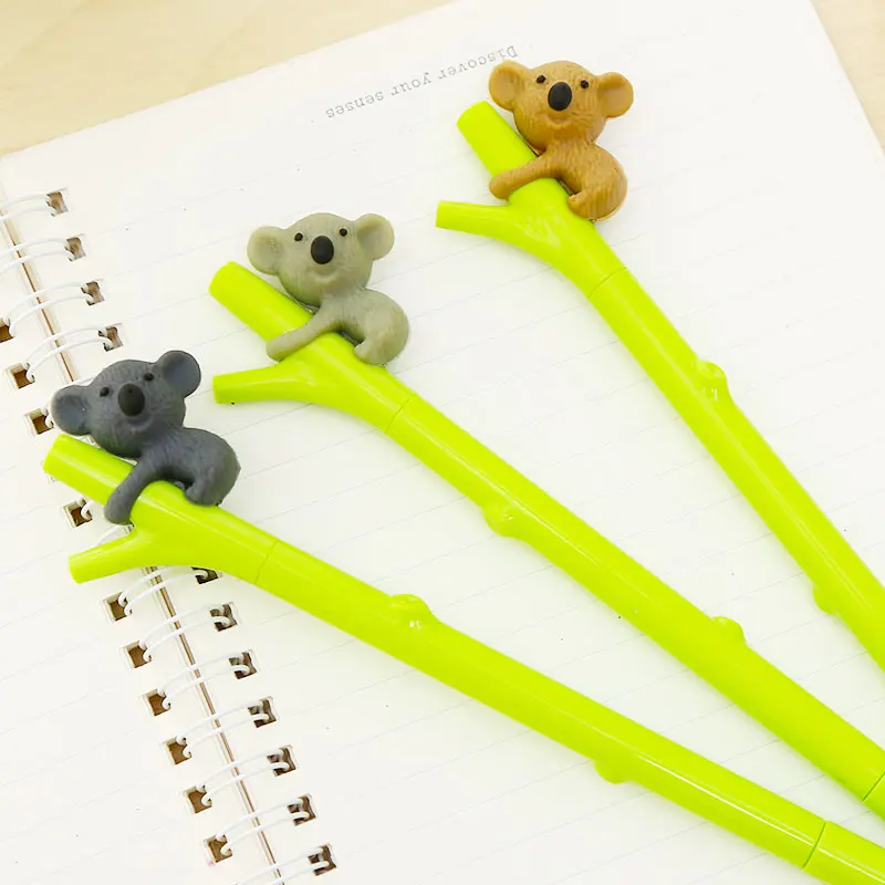12 шт./компл. в Корейском стиле виде коалы гелевые ручки смешные аниме синие