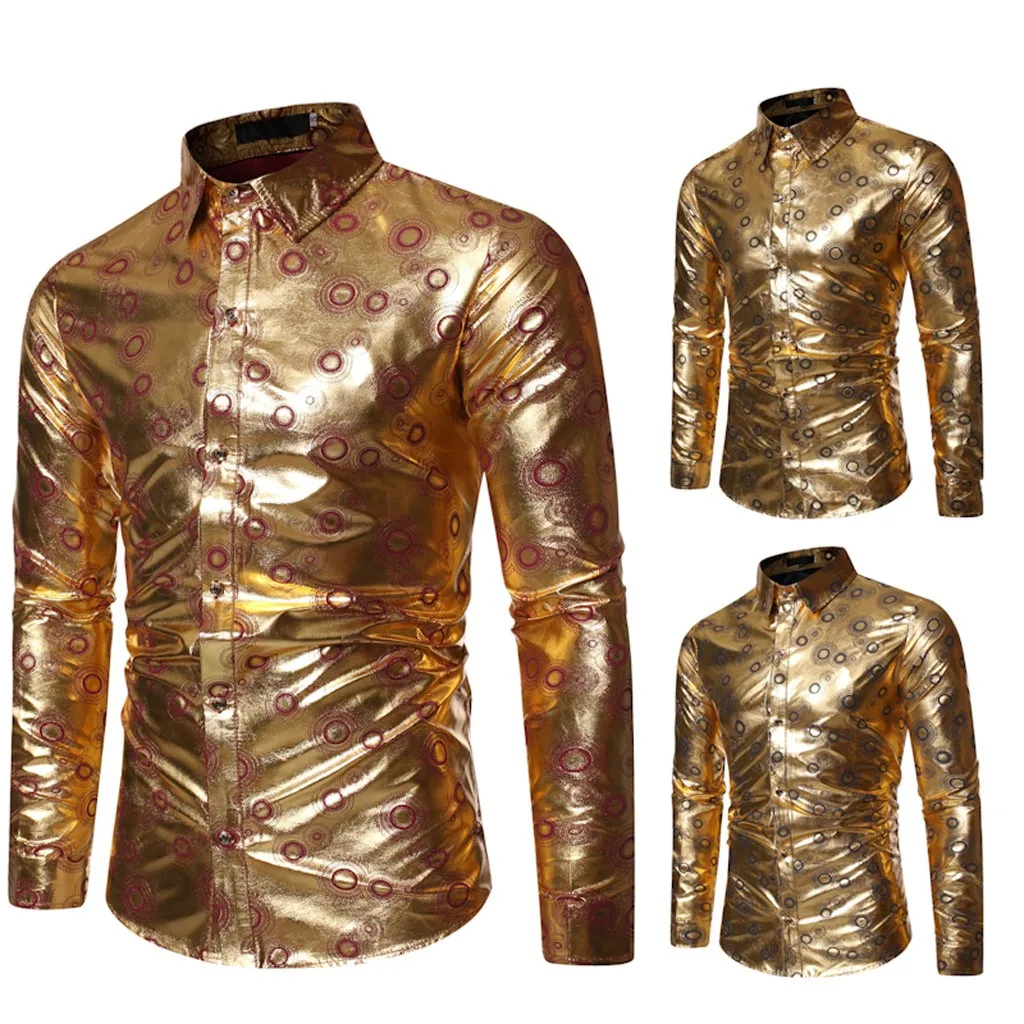 SAGACE роскошная Высококачественная Мужская однобортная рубашка с длинными