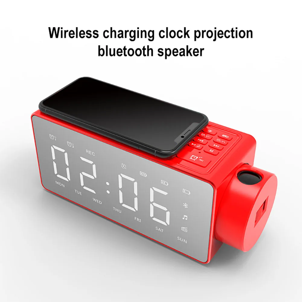 Bluetooth динамик проекция Беспроводная зарядка воспроизведение музыки Смарт TF