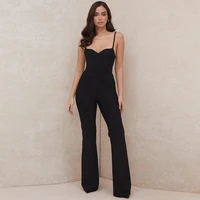 bandage jumpsuit 2021 black spaghetti bodycon jumpsuit high quality women summer sexy club celebrity party jumpsuit overalls