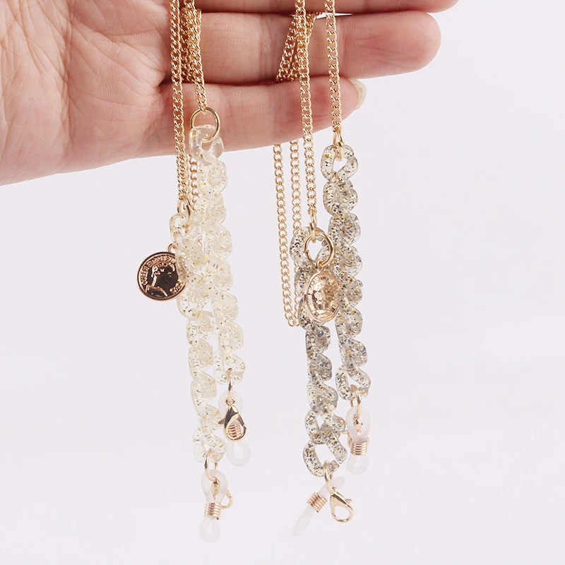 Цепочка для солнцезащитных очков Женская акриловая блестящая цепочка шнурок