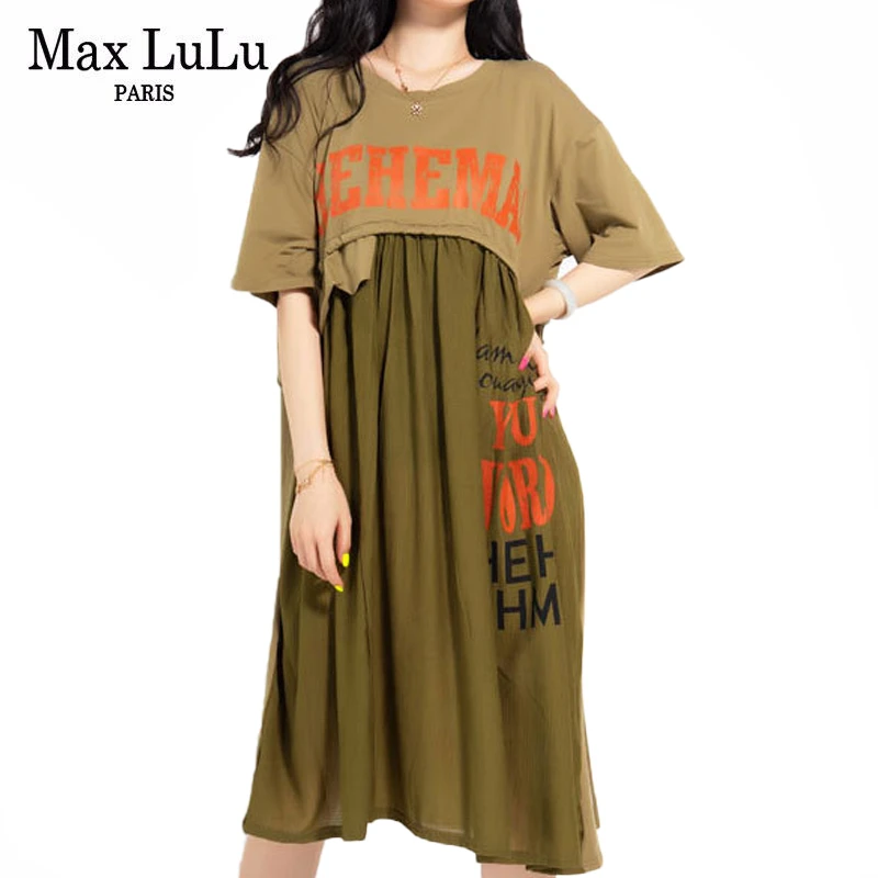 Женское платье с коротким рукавом Max LuLu Повседневное большого размера принтом в