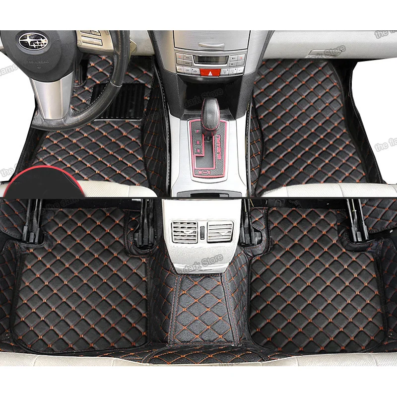 

leather car floor mats for subaru legacy b4 touring wagon outback 2009 2010 2011 2012 2013 2014 accessories carpet automobile