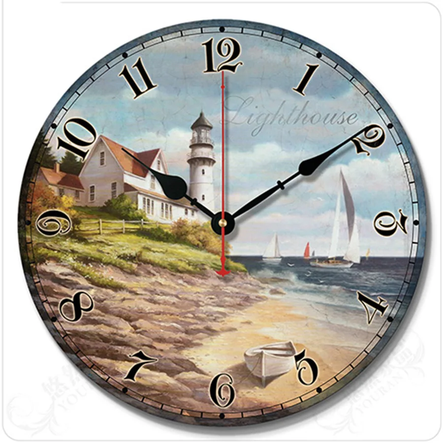 Wall Clock Silent Wooden Rose Nordic World Modern Home Large Wand Klok Big Watches Decor Shabby Chic BB50W | Дом и сад