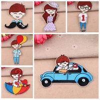 cartoon couple characters iron on patches for clothing badge fashion t shirt cloth stickers on kids clothes patch