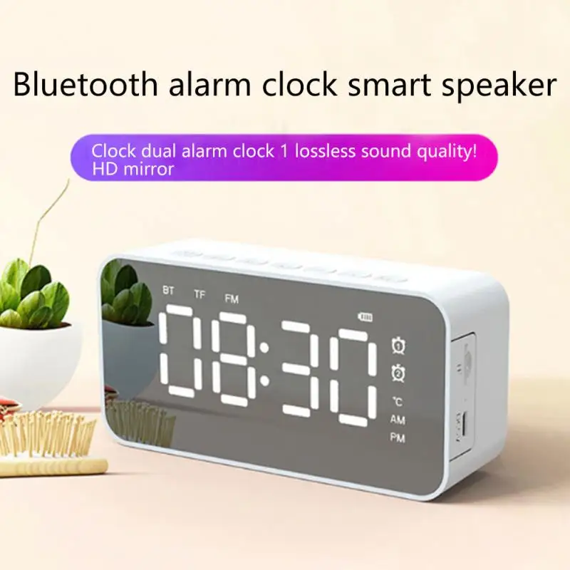 Bluetooth Динамик светодиодный зеркальный будильник часы Wake Up светильник