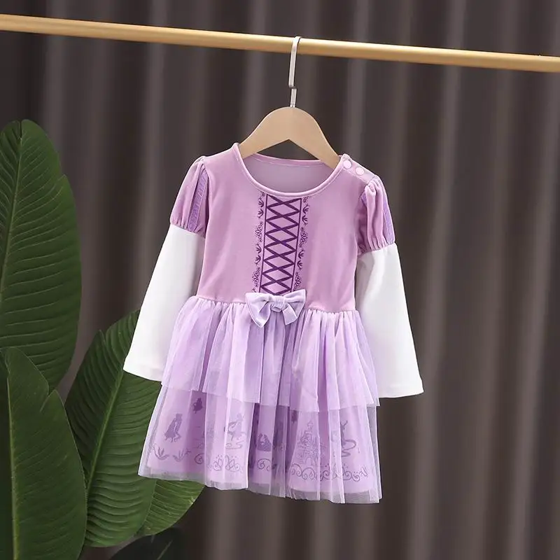

Girl Princess Dress Fall and Winter Mermaid Dress Long Sleeve Velvet Dress Children Clothing 2-6 Years E2329