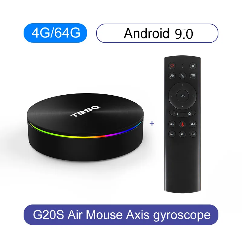 4G64G G20S Android 9,0 ТВ приставка T95Q ТВ приставка 4 Гб 64 ГБ Android 8,1 Amlogic S905X2 ТВ приставка четырехъядерный 2,4 ГГц 5 ГГц двойной wifi BT4.1100M 1000 м - Цвет: 4G64G G20S